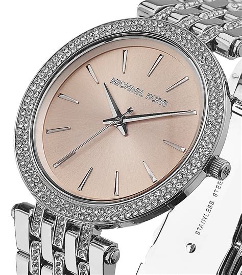 michael kors diamond bezel watch|Michael Kors silver diamond watch.